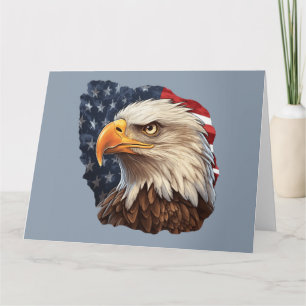 Cartão American Flag Bald Eagle