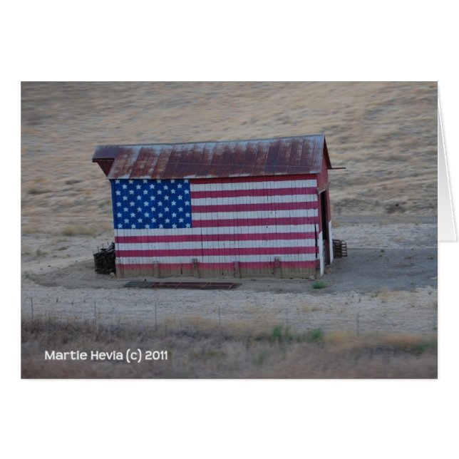 Cartão American Flag Barn (Frente Horizontal)