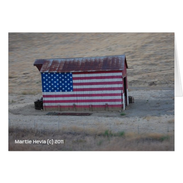 Cartão American Flag Barn (Frente horizontal)