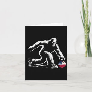 Cartão American Flag Bigfoot Boliche Bowler