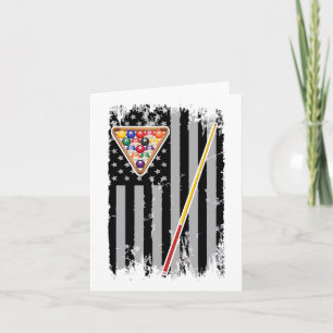 Cartão American Flag Billiard Vintage Player Vintage