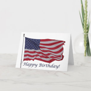 Cartão american flag birthday card