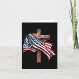 Cartão American Flag Christian Cross Jesus 4 de julho