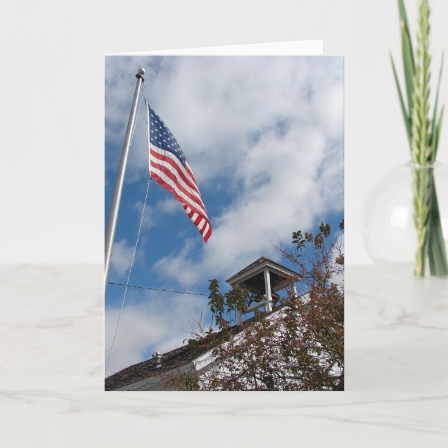 Cartão American Flag e One Room School (Frente)