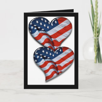 Cartão American Flag Heart