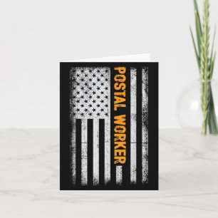 Cartão American Flag Postal Worker Funny Quote Graphic Wo