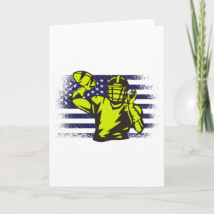 Cartão American Football Fan Jersey Shirt USA Flag