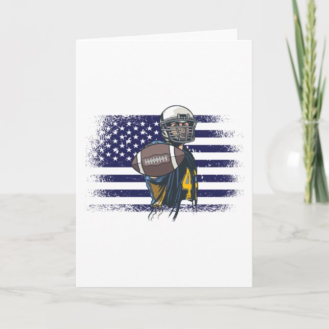 Cartão American Football Fan Jersey Shirt USA Flag (Frente)