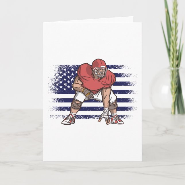 Cartão American Football Fan Jersey Shirt USA Flag (Frente)