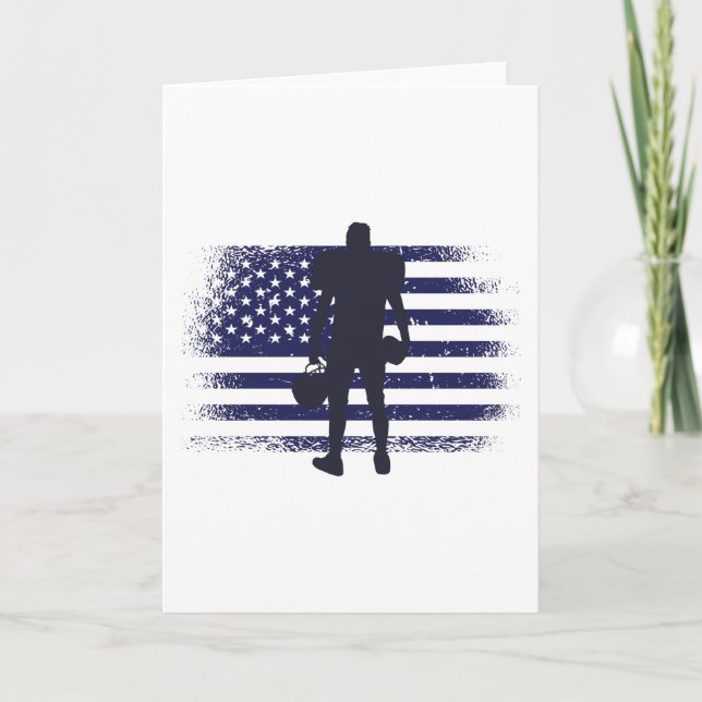 Cartão American Football Fan Jersey Shirt USA Flag (Frente)