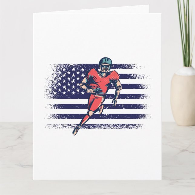 Cartão American Football Fan Jersey Shirt USA Flag Card (Frente)