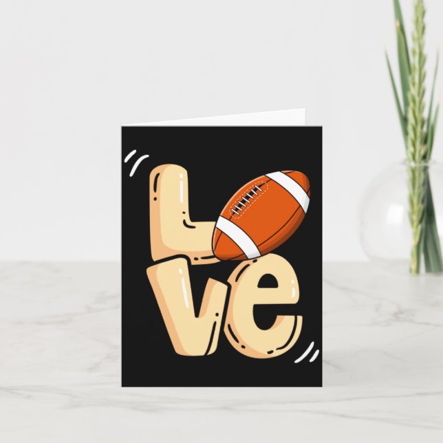 Cartão American Football Love Valentines Rugby Srts Pl _1 (Frente)