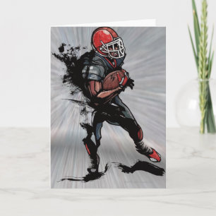 Cartão American football player holding football