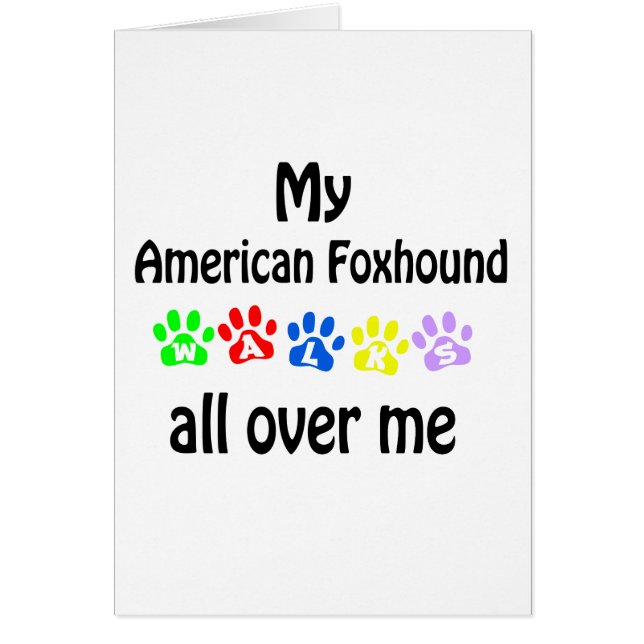 Cartão American Foxhound Walks Design (Frente)