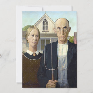 Cartão American Gothic - Grant Wood Fine Art Card