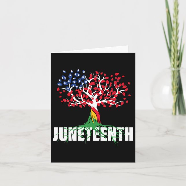 Cartão American Grown African Root Tree Junteécimo Negro (Frente)