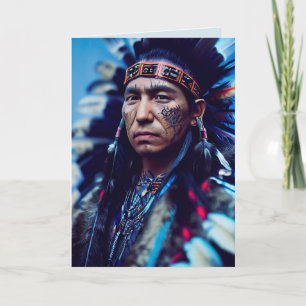 CARTÃO AMERICAN INDIAN CHIEF PHOTO BIRTHDAY BIG CARDS