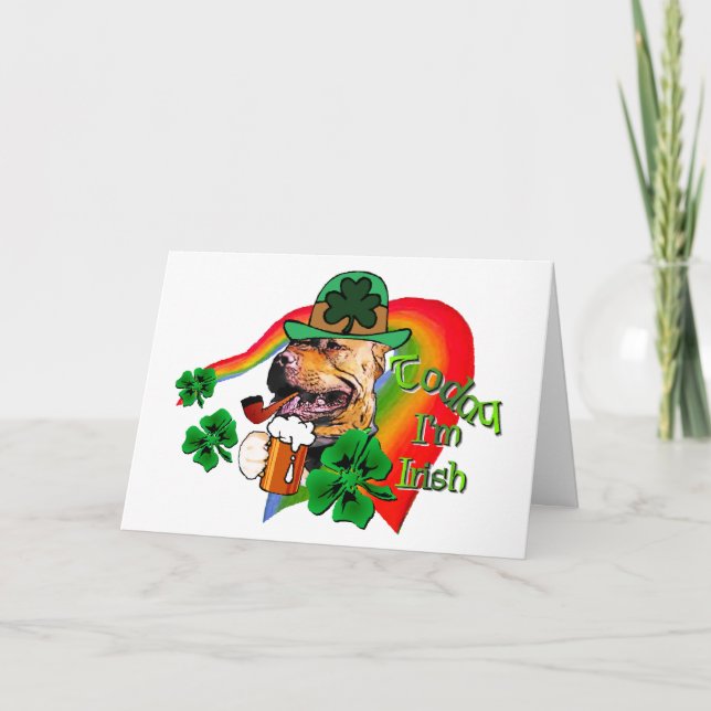 Cartão American Pit Bull Terrier St Patricks (Frente)