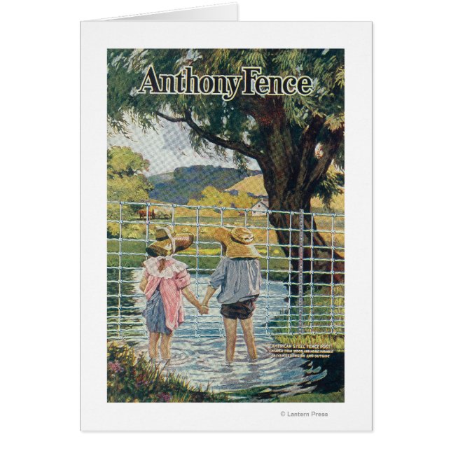 Cartão American Steel & Wire Co-Fence Pond e Kids (Frente)