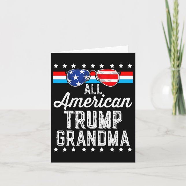 Cartão American Trump Grandma American Flag Sungs Trump (Frente)