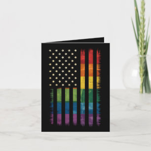 Cartão American USA Flag Rainbow Prid Gay LGBTQ
