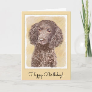 Cartão American Water Spaniel Painting - Arte Original de
