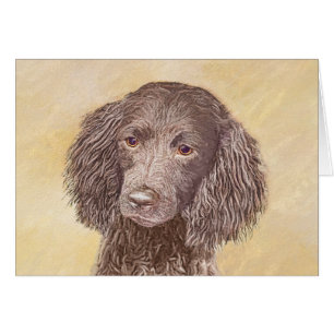 Cartão American Water Spaniel Painting - Arte Original de
