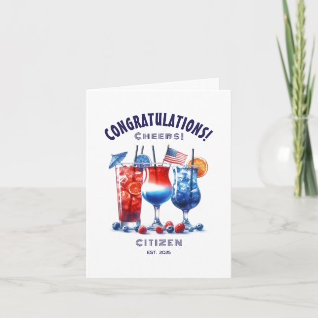 Cartão Americano de Parabéns de Cidadania (Frente)