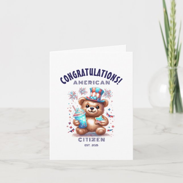 Cartão Americano de Parabéns de Cidadania (Frente)