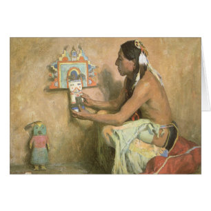 Cartão Americanos nativos Vintage, Hopi Katchina por Cous