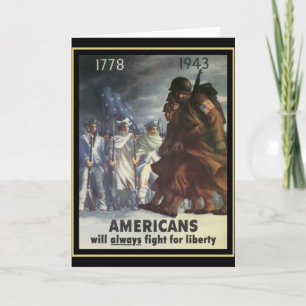 Cartão Americanos sempre lutarão pela liberdade