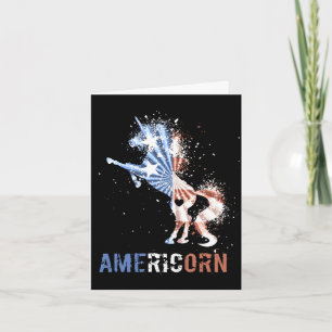 Cartão Americorn bandeira americana unicórnio patriótico