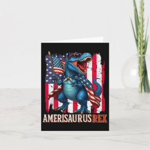 Cartão Amerisauro T Rex Dinossauro 4 De Julho Americano F