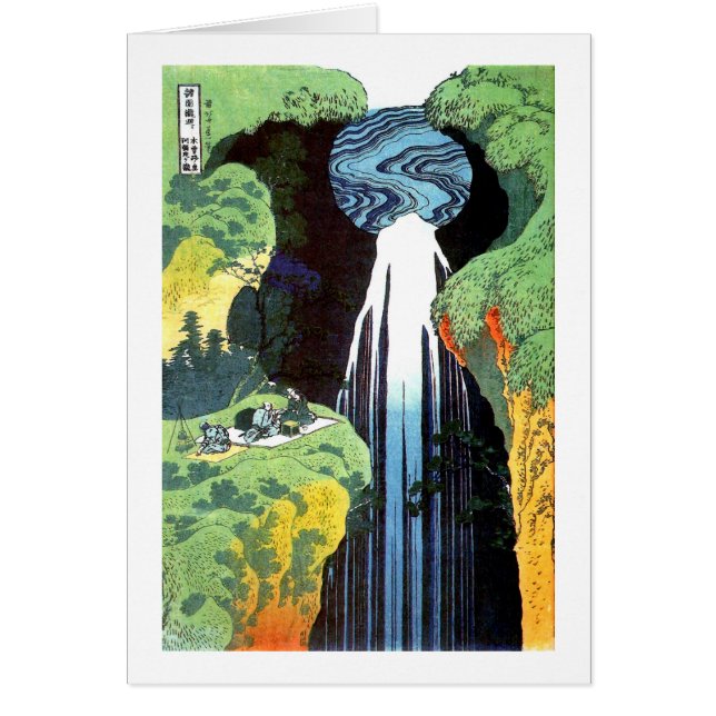 Cartão Amida Waterfall, Hokusai Japonês Belas Artes (Frente)