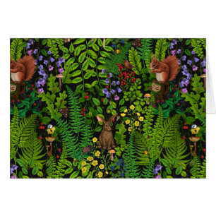 Cartão Amídalas e plantas florestais