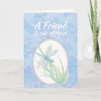 Amigo Birthday Blue Dragonfly Watercolor Art