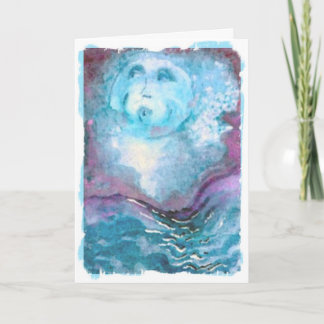 Cartão Amigo celestial da lua azul