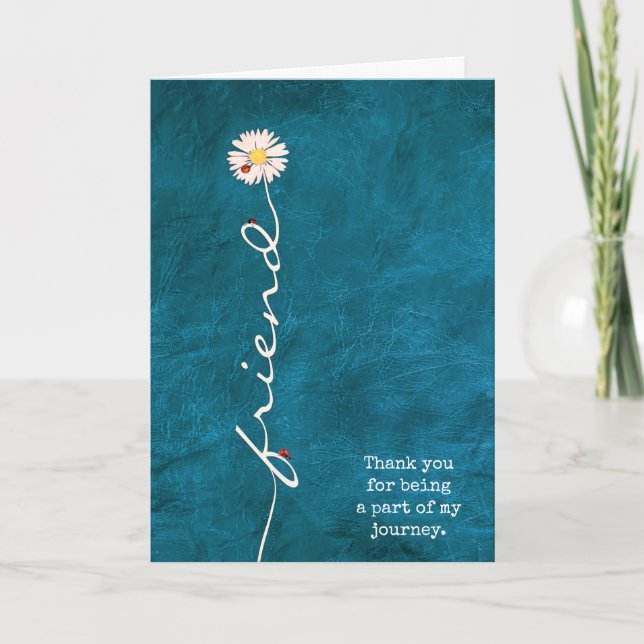 Cartão Amigo Daisy com Ladybugs (Frente)