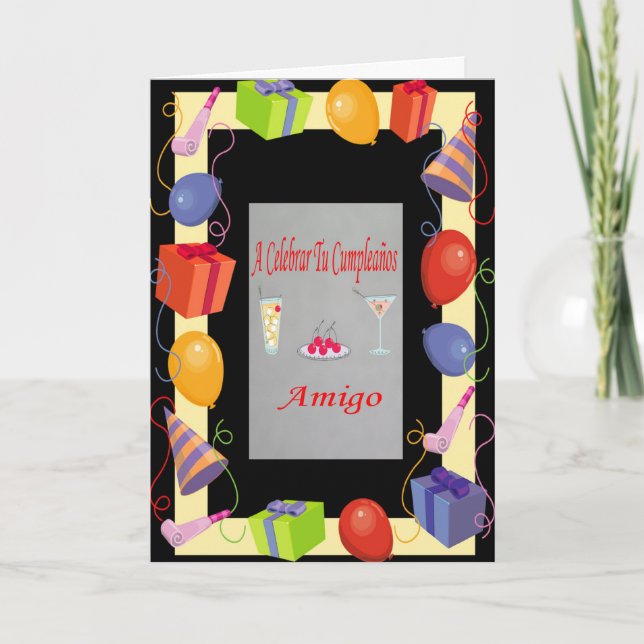 Cartão Amigo de Cumpleaños (Frente)