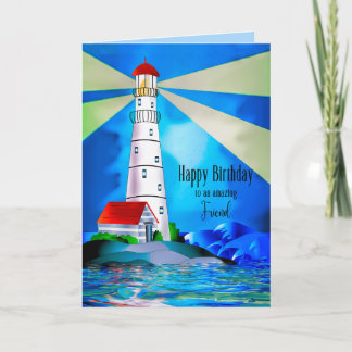 Cartão Amigo Farol de Aniversário Luz do Beacon para o Ma