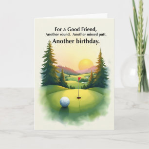 Cartão Amigo Humor Golfe Aniversário Putt Perdido Humor