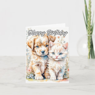 Cartão Amigos Adoráveis Para Sempre Feliz aniversário