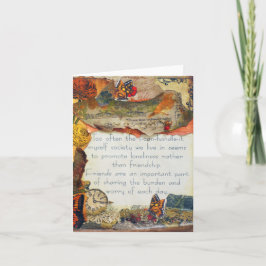 Cartão Amigos Borboletas Flores Multimédia Colagem de Míd