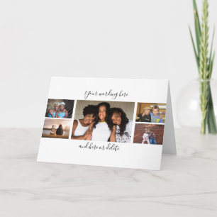 Cartão Amigos colagem personalizada de 7 fotos com letra