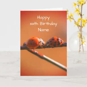 Cartão Amigos da Joaninha Natureza Aniversário Personaliz