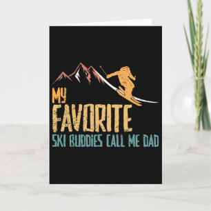 Cartão Amigos de Esqui Favoritos Me Chamam De Pai Retro V