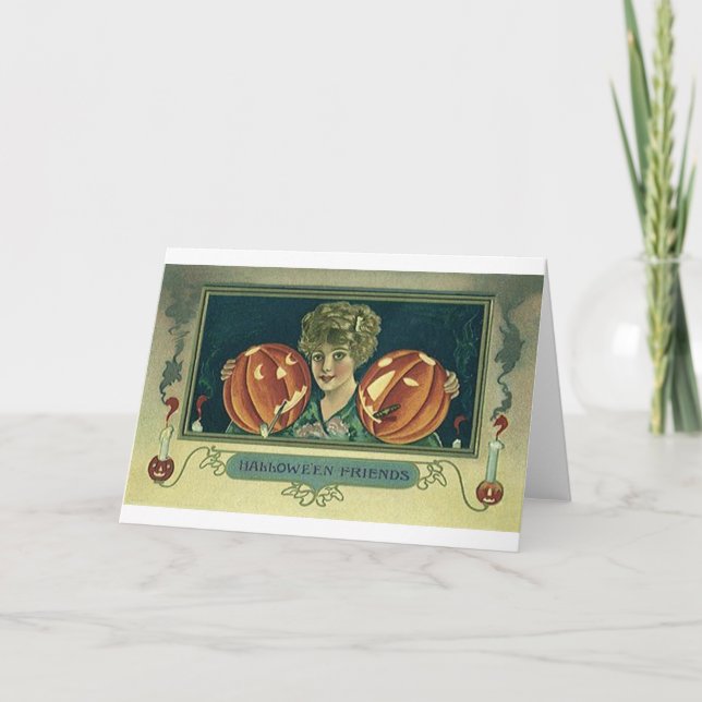 Cartão Amigos do Dia das Bruxas - Pumpkins (Frente)