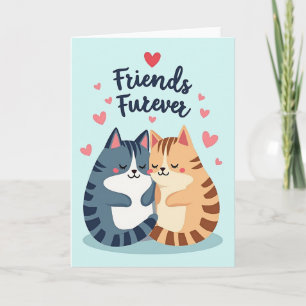 Cartão Amigos Gatinhos Fofos Para Sempre