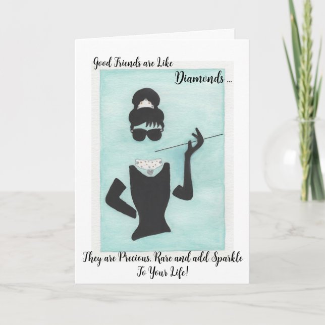 Cartão Amigos são como diamantes (Frente)