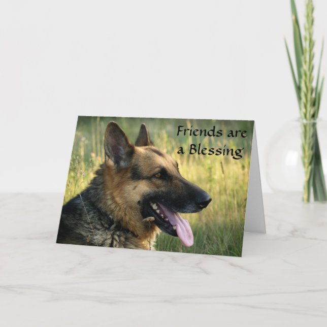 Cartão Amigos são uma placa de cachorro de German shepher (Frente)